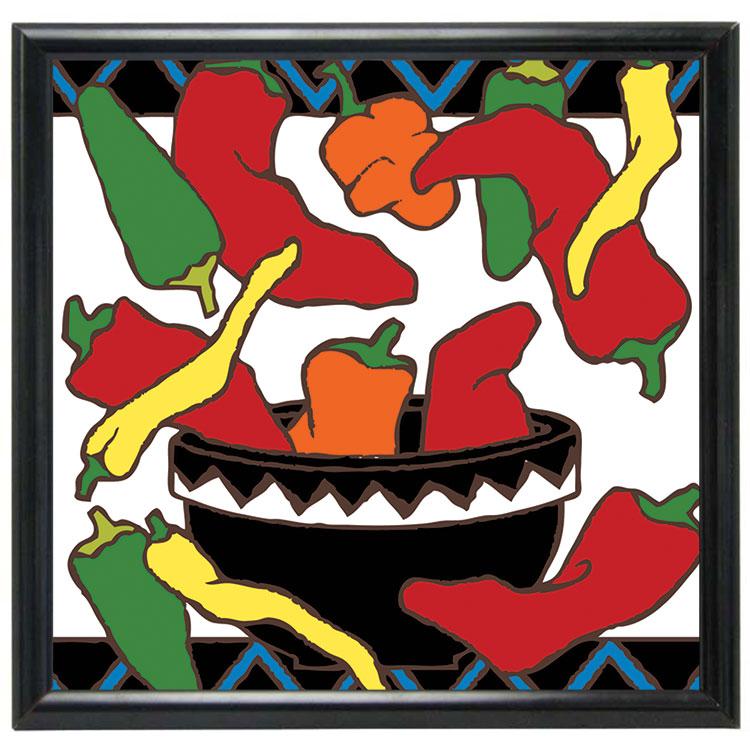 Decorative Tile Collection - Chili Pepper Ceramic Tile - HDT053
