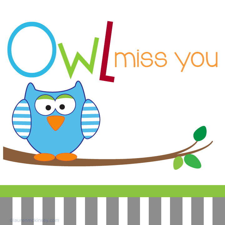 owl miss you for boys | Product Categories | Lauren McKinsey ...