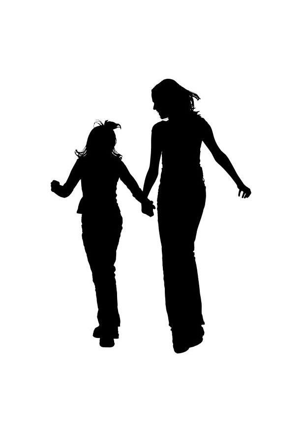 Coloring page mother with daughter - img 26156.