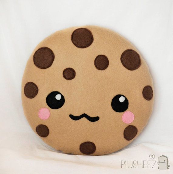 Kawaii cookie plush toy cushion cute chocolate chip cookie m&m ...