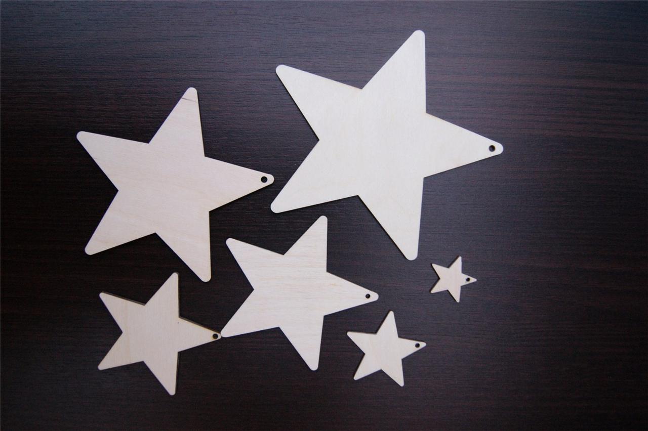 Large Wooden Stars Embelishments / Small Stars Wooden Shapes ...