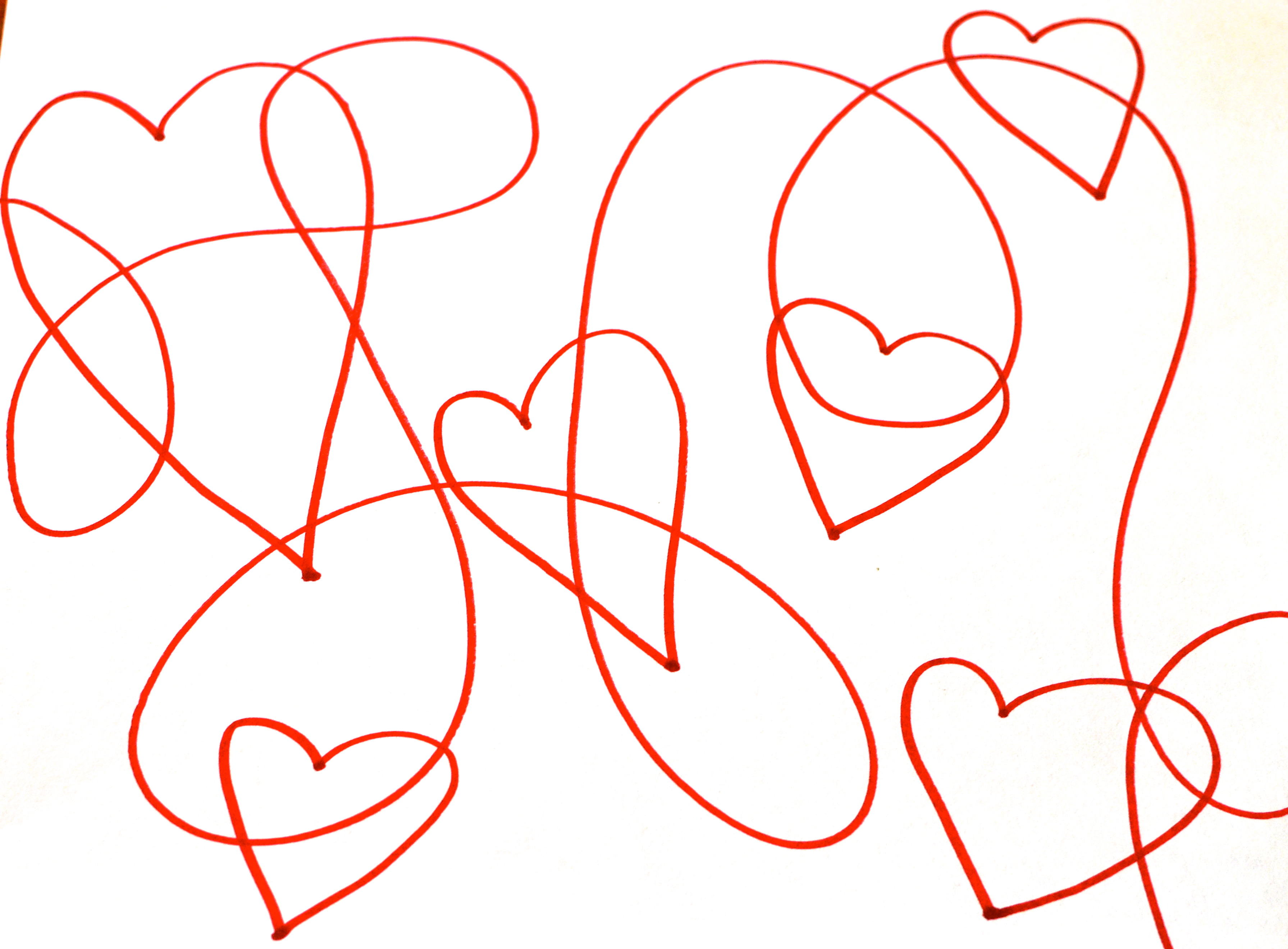 Valentine Heart Drawing - Hand Made Kids Art