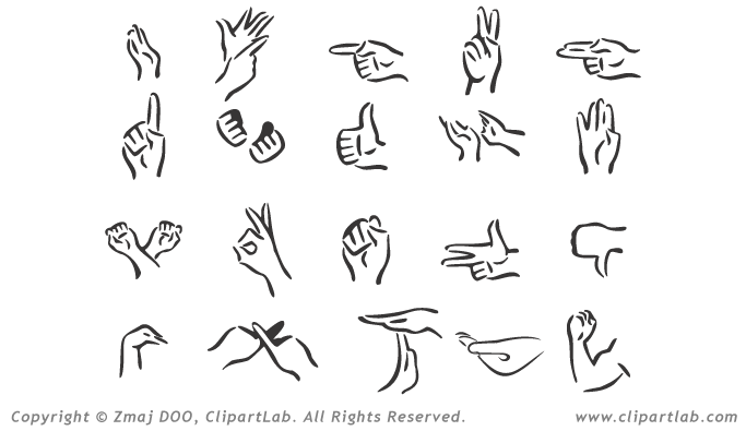 Hands Clipart, EPS Fingers and Palms Clip Art