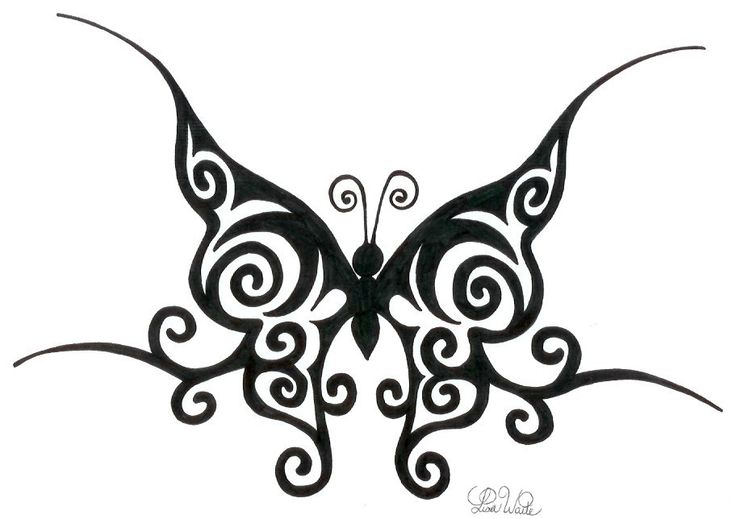 butterfly drawings | Tribal Butterfly by ~LWaite on deviantART ...