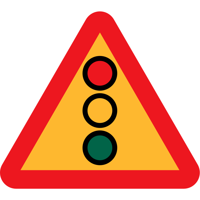 Clipart - Traffic lights ahead sign