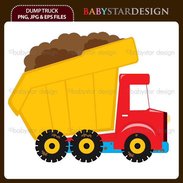 Dump Truck Clipart Single INSTANT DOWNLOAD by babystardesign