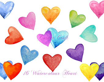 Popular items for watercolor heart on Etsy
