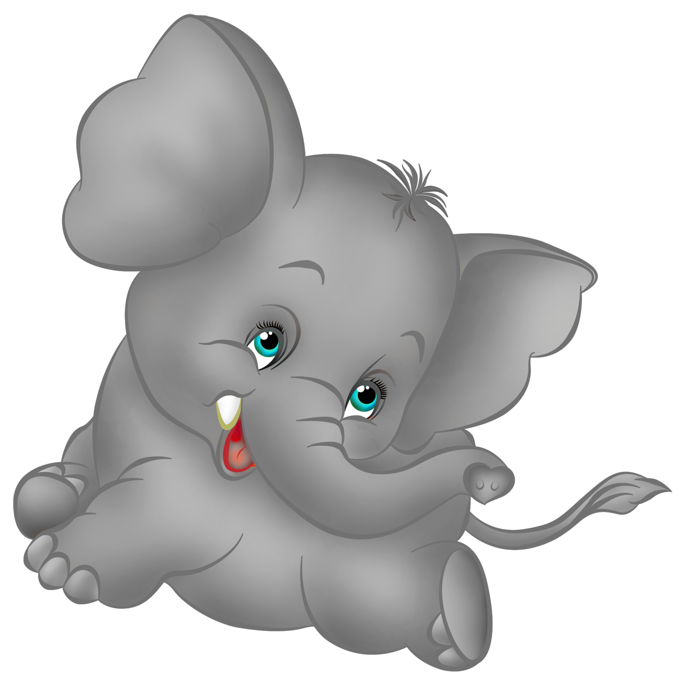 Grey Elephant Cartoon Free Clipart