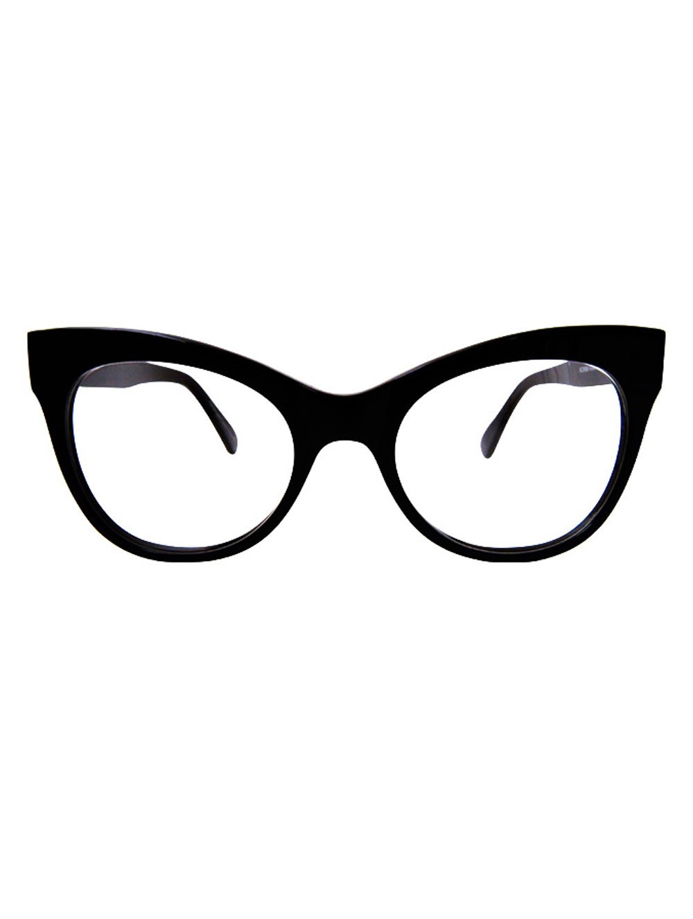 Square Cat Eye Glasses / Black