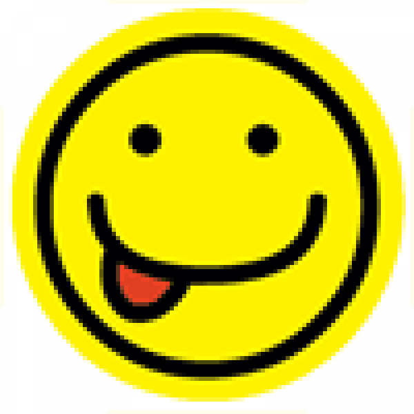 Tongue Out Smiley Badge - Cliparts.co