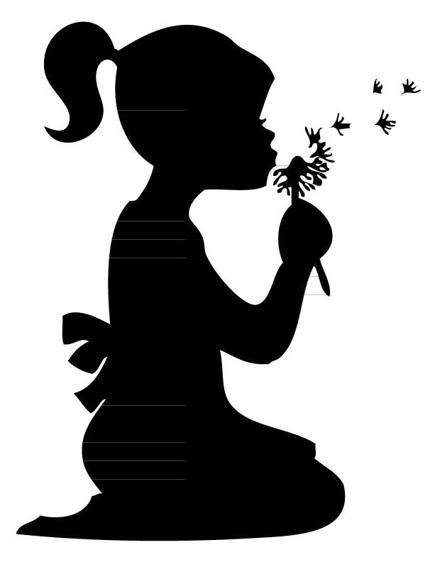 Girl Blowing Dandelions Silhouette [kid911] - $12.00 ...