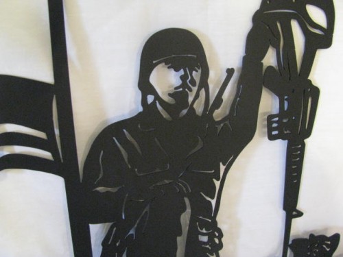 Soldier Praying 012 Large Metal Army Wall Yard Art Silhouette ...