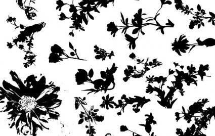 Floral Silhouette Vector Pack Free vector in Adobe Illustrator ai ...