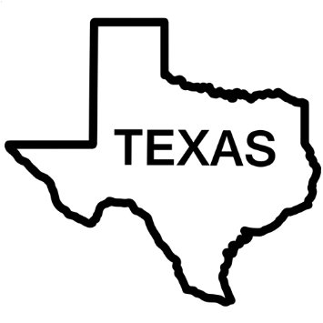 Amazon.com - Texas State Outline Decal Sticker (black, 12 inch ...