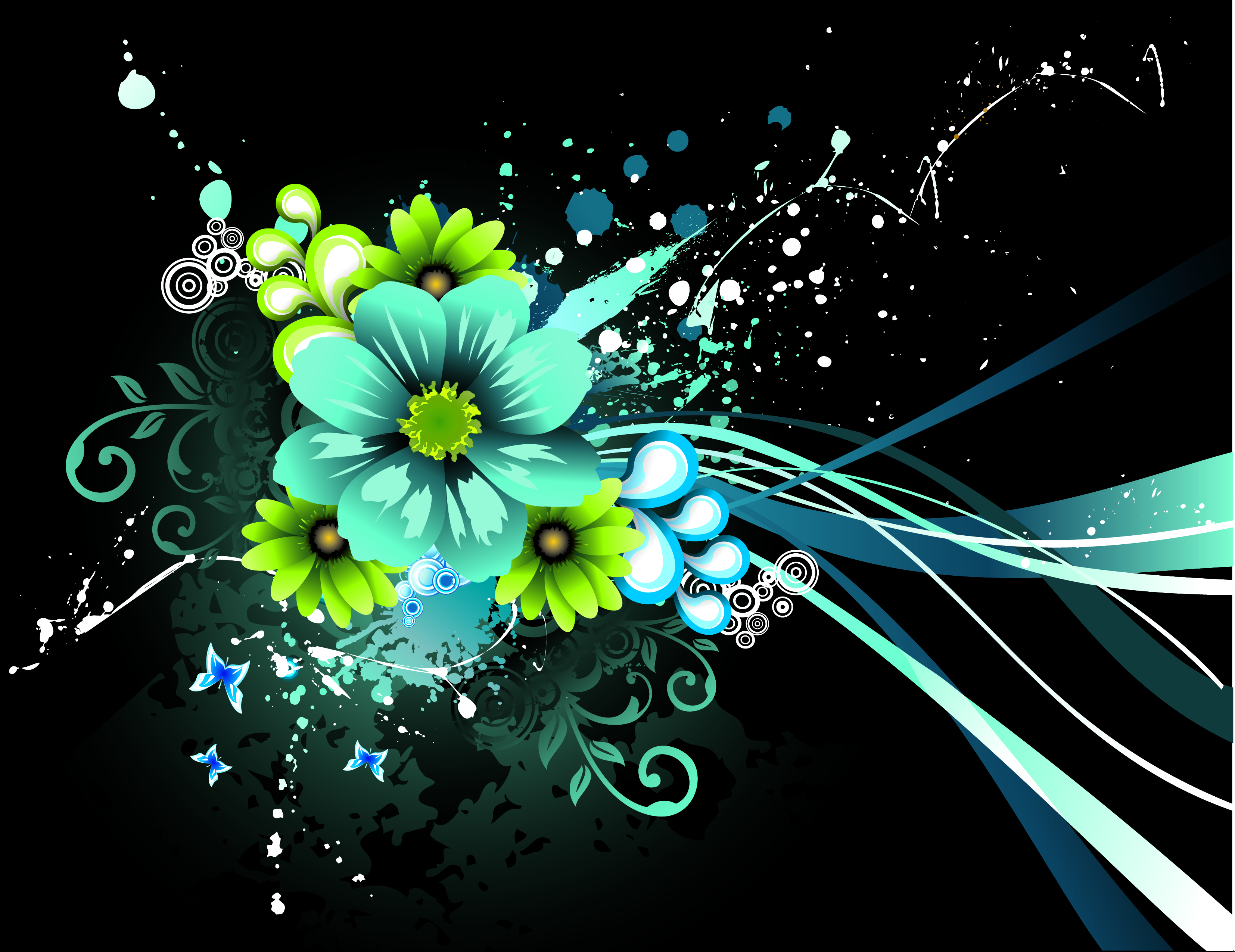 The trend of flowers vector Free Vector / 4Vector