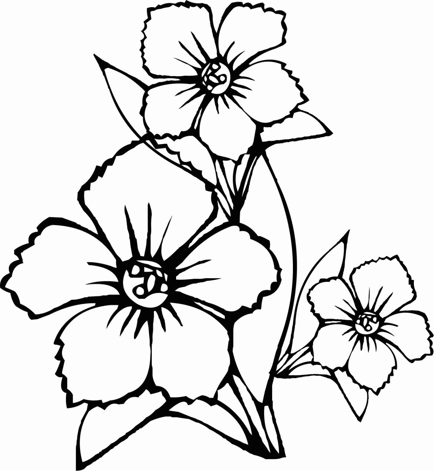 Flower Coloring Pages | SelfColoringPages.com