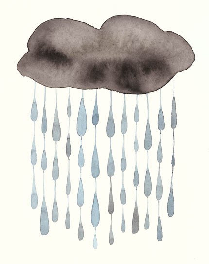 Rain Cloud No. 2 watercolor painting by GollyBard on Etsy