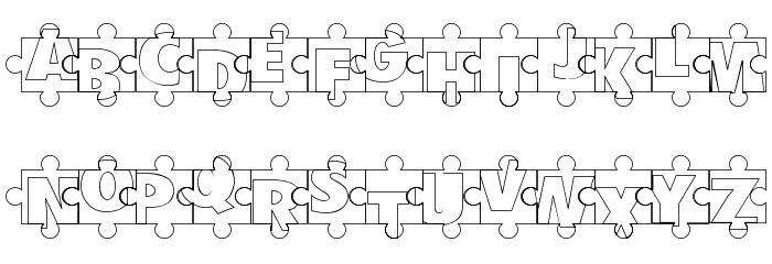 Puzzle Pieces Outline Font