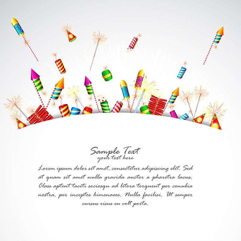 Cartoon Festival fireworks firecrackers vector-1 | Vector Sources