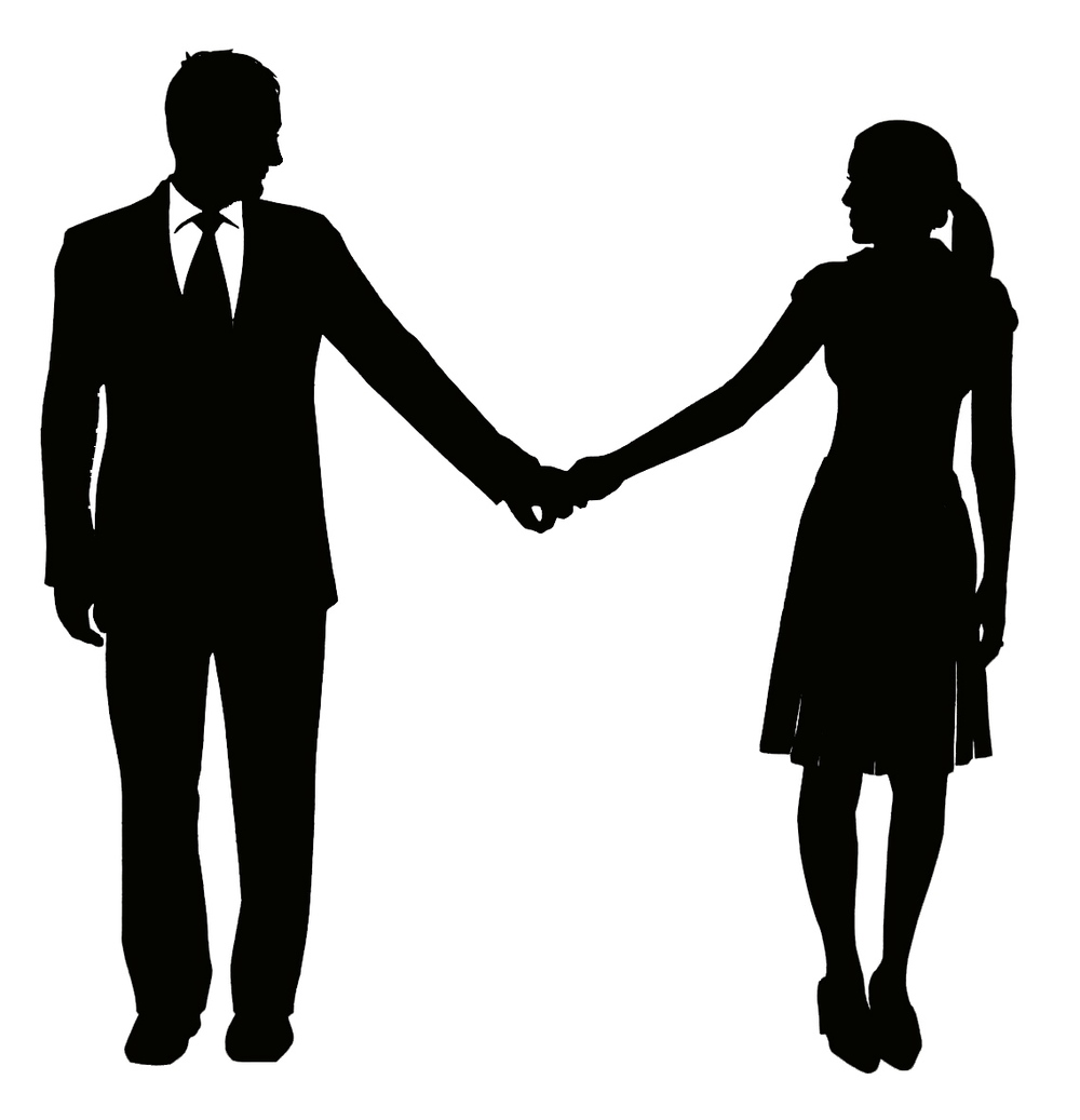 Holding Hands Silhouette - Cliparts.co