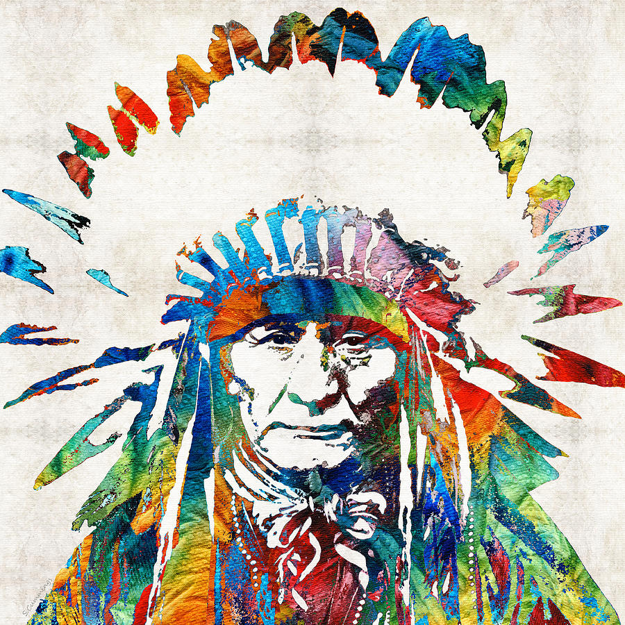 Native American Art - Chief - By Sharon Cummings by Sharon Cummings