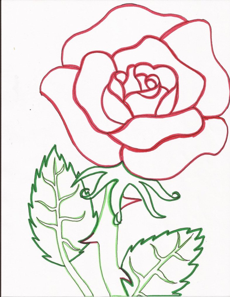 Red Rose Line Art by Day-Week on DeviantArt