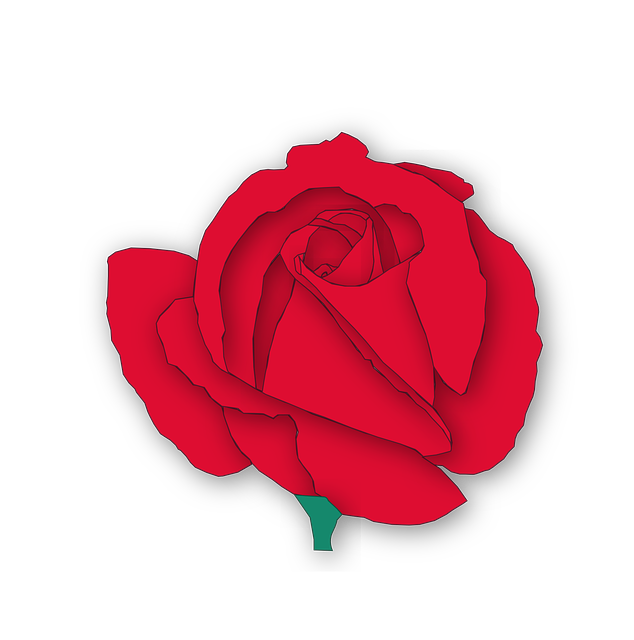 Cartoon red rose -flower vector | Free PSD,Vector,Icons