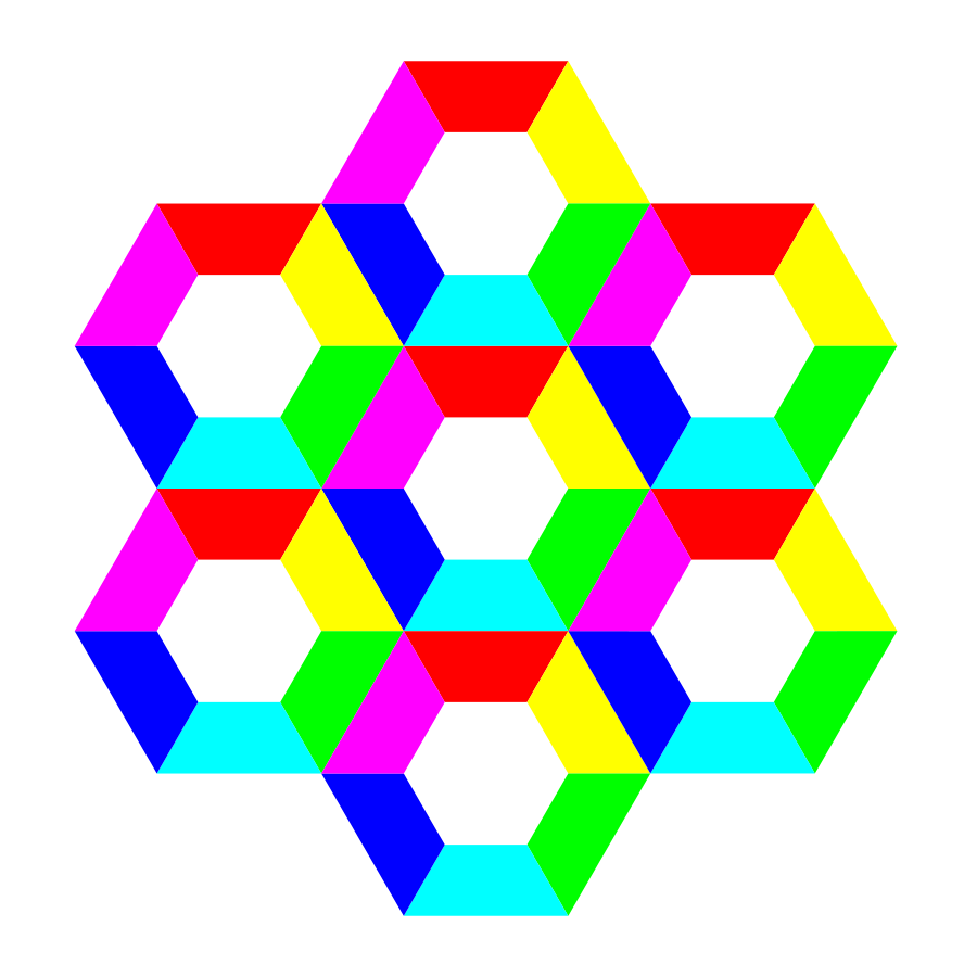 half hexagon fun Clipart, vector clip art online, royalty free ...