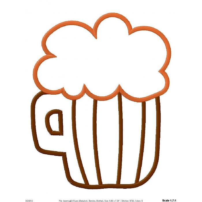 Beer Mug Applique Designs