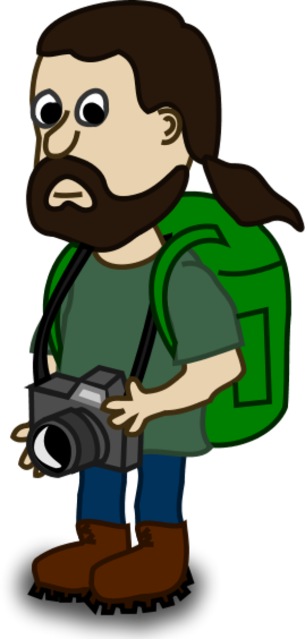 man carrying backpack - vector Clip Art