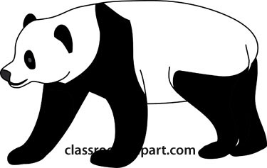 Panda Clipart : panda_bear_02_212_outline : Classroom Clipart