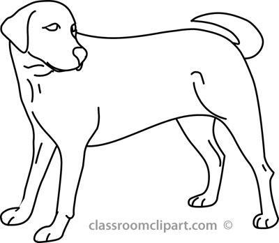 Dog Outline Black And White Clipart - Free Clip Art Images