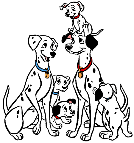 Pongo, Perdita and puppies Clipart from Disney's 101 Dalmatians ...