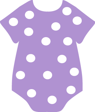 Purple Polka Dot Onesie Clip Art - Purple Polka Dot Onesie Image