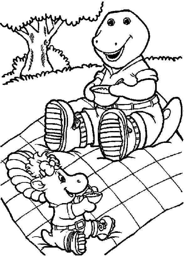 Coloring Sheets Cartoon Barney And Friends Free For Little Kids - #