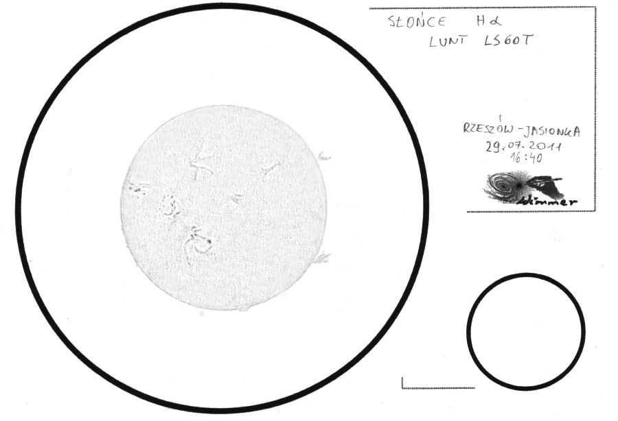 Sun in H-Alpha, July 29, 2011 | Astronomy Sketch of the Day