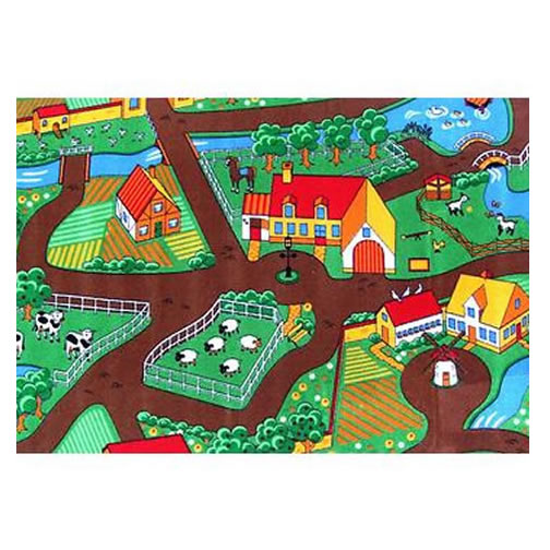 Farmyard Playrug - Children's Playroom Rug - Fun, Farm ...