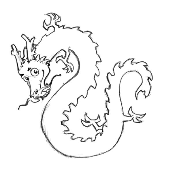 Chinese dragon drawing - Drawing Factory