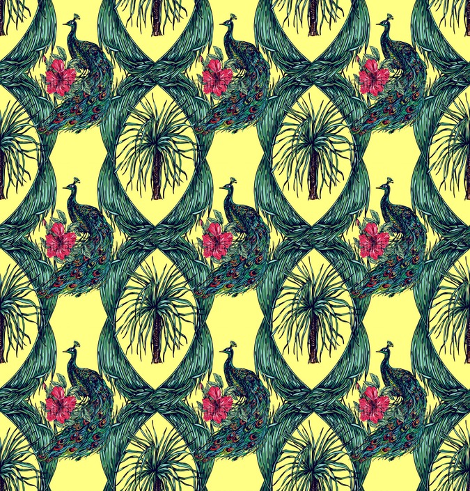 Beautiful Seamless Tropical Jungle Floral Pattern Background ...