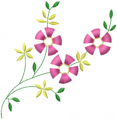 Plants Embroidery Design: Little Flowers from Machine Embroidery ...
