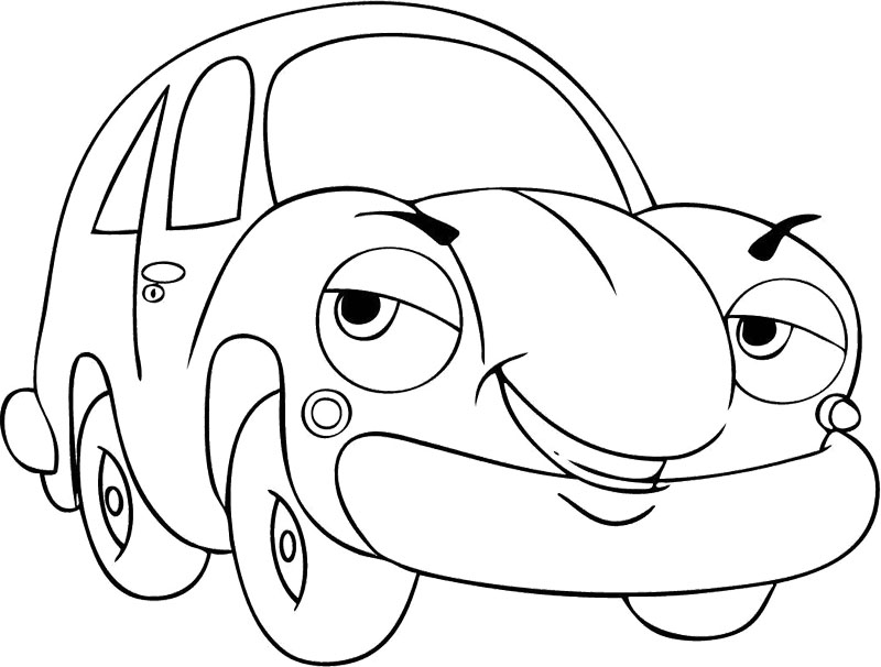 Cartoon Cars Drawings Coloring Page 9