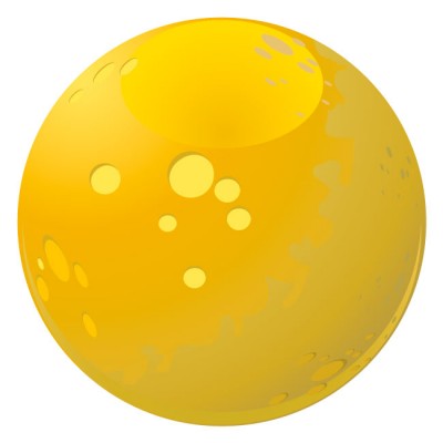 Halloween Yellow Moon with Craters Wall Decal by Kowalla