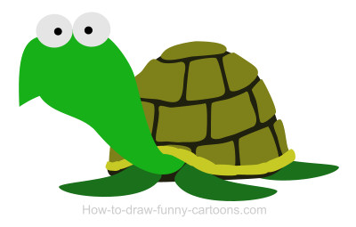 Drawing a turtle cartoon