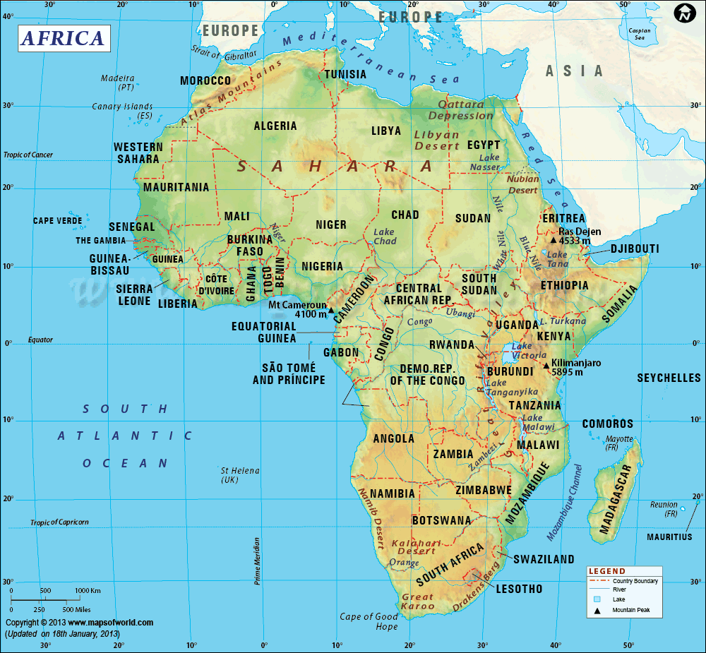 Africa Map | Map of Africa with African Countries