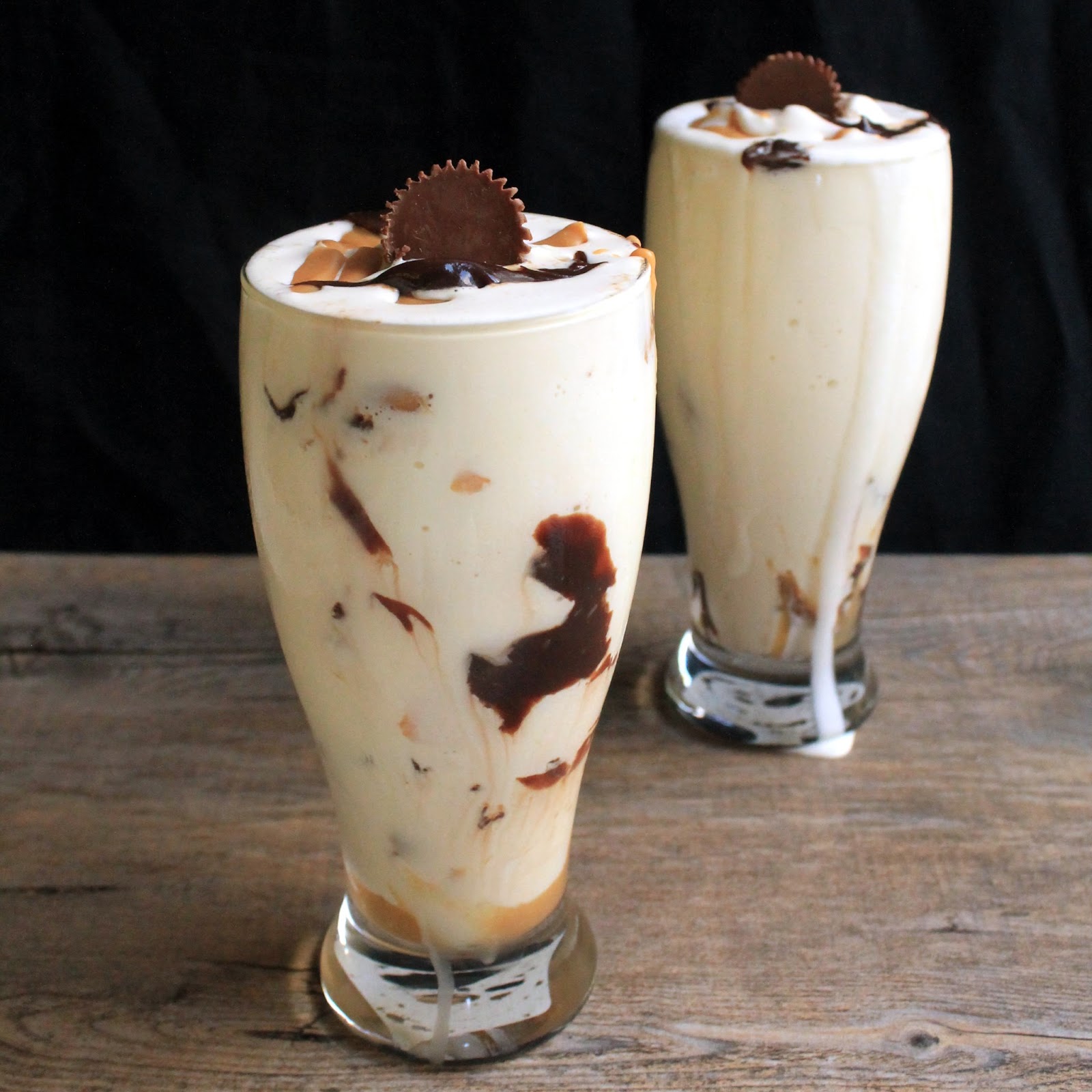 The Stay At Home Chef: Chocolate-Peanut Butter Swirl Milkshakes