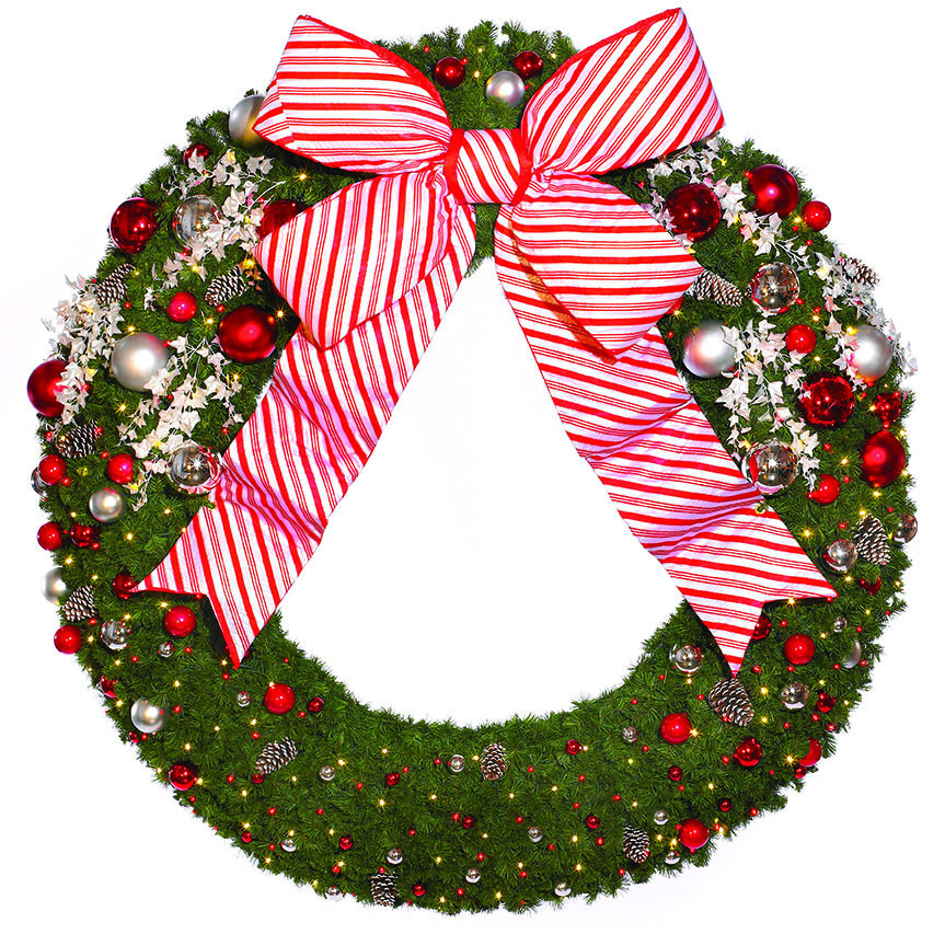 Candy Cane Commercial Wreath | Commercial Christmas Supply