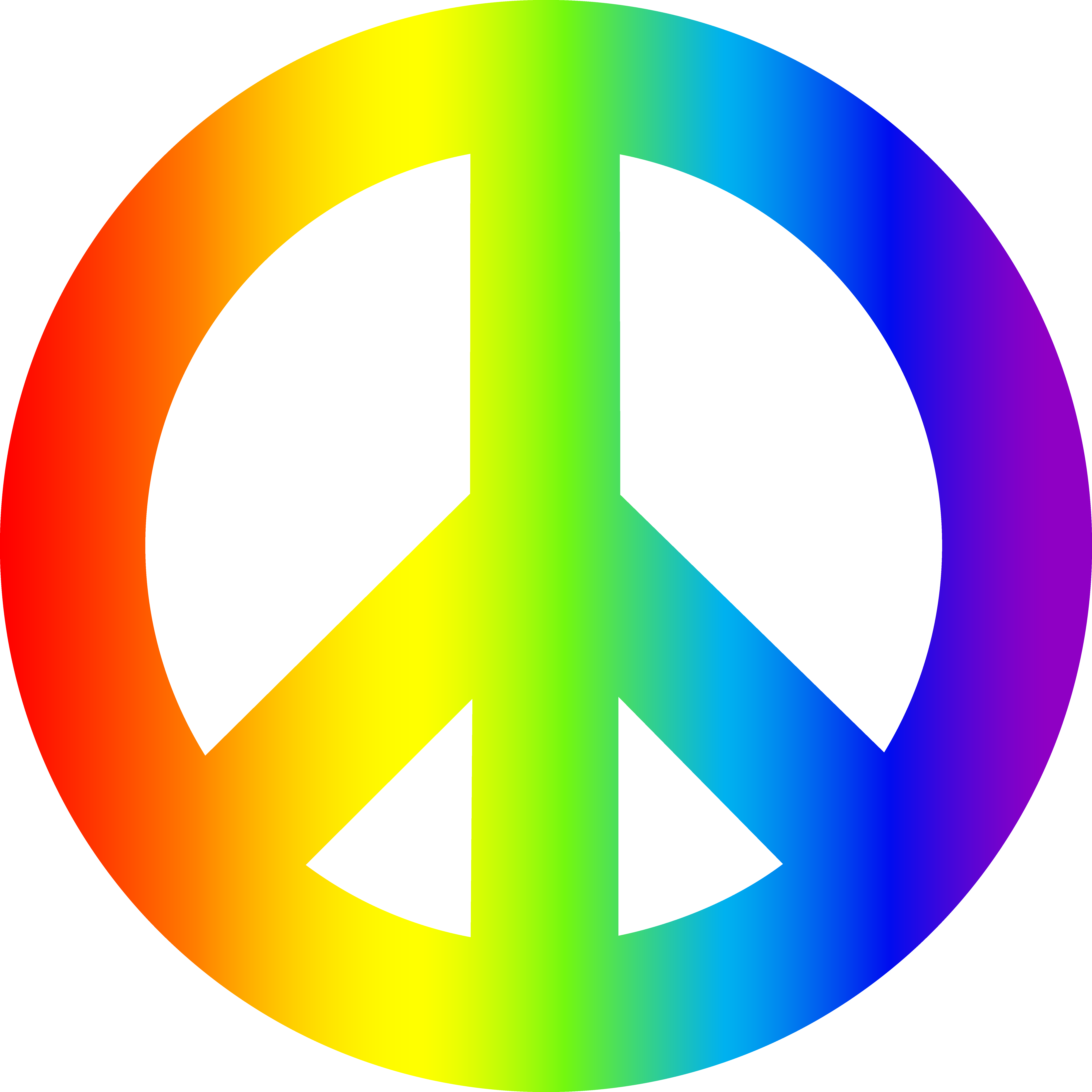 Rainbow Peace Sign - Free Clip Art