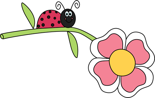 Ladybug on a Flower Clip Art - Ladybug on a Flower Image