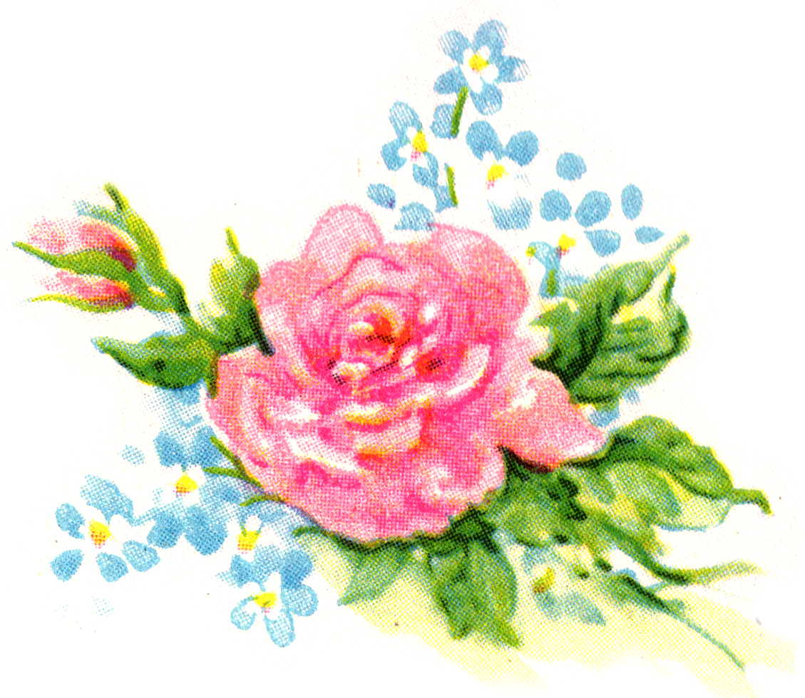 free-vintage-rose-and-flowers- ...