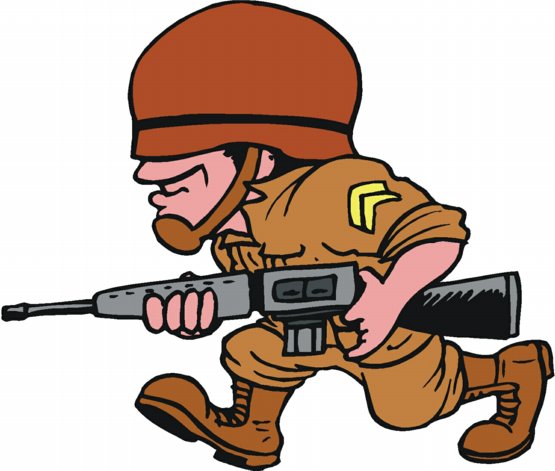 Cartoon Solider Decal Sticker - Custom Wall Graphics